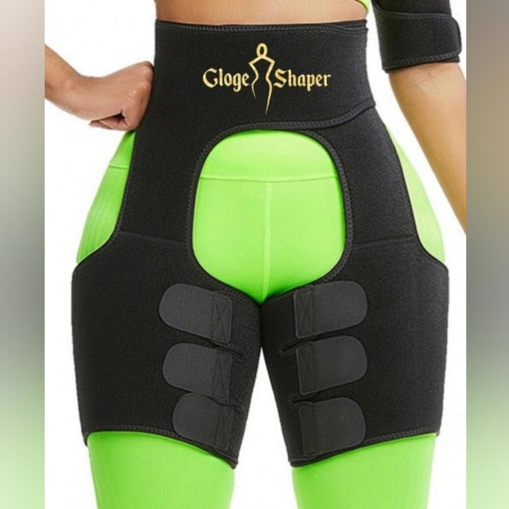 Waist and Thigh Trimmer Butt Lifter Thigh & Waist Fat Burn Sauna Wrap Black